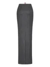 Thom Browne Grosgrain Loop Tab Pencil Skirt In Gray