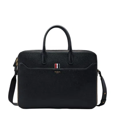 Thom Browne Grosgrain-loop Tote Bag In Black