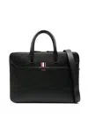 Thom Browne Grosgrain-loop Tote Bag In Black