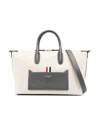 Thom Browne Grosgrain-loop Tote Bag In White