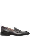 Thom Browne Grosgrain-loop Trim Loafers In Brown