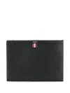 Thom Browne Grosgrain Ribbon-trim Pouch In Black