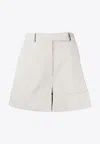 Thom Browne High-waist Cotton Shorts In White