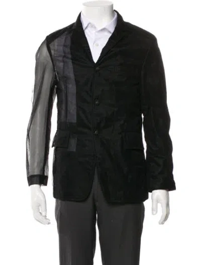 Pre-owned Thom Browne Grosgrain Trim Blazer In Black
