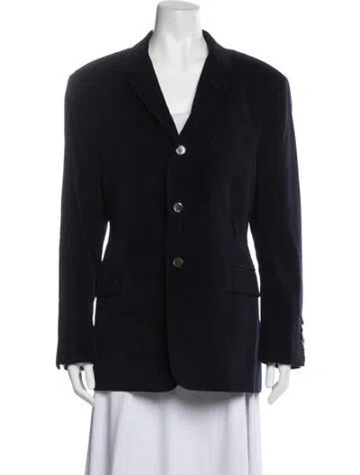 Pre-owned Thom Browne Grosgrain Trim Blazer In Black
