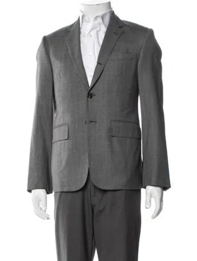 Pre-owned Thom Browne Grosgrain Trim Blazer In Gray