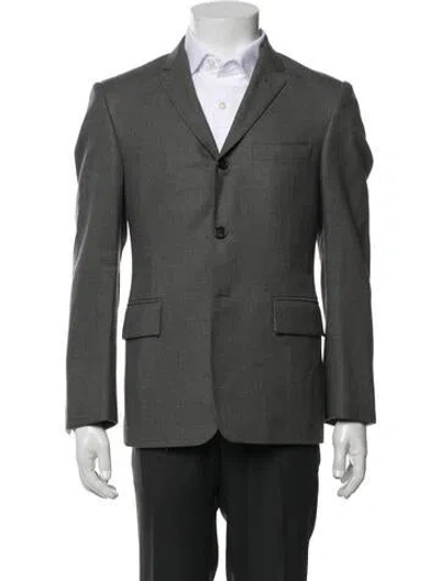 Pre-owned Thom Browne Grosgrain Trim Blazer In Grey