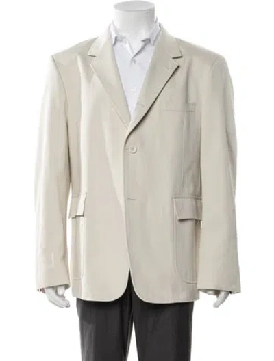 Pre-owned Thom Browne Grosgrain Trim Blazer In Neutral