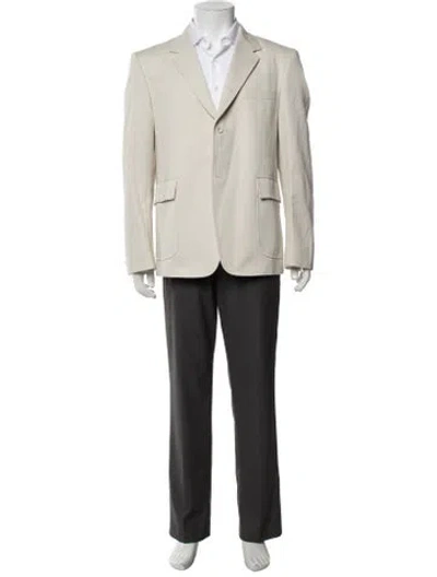 Pre-owned Thom Browne Grosgrain Trim Blazer In Neutrals