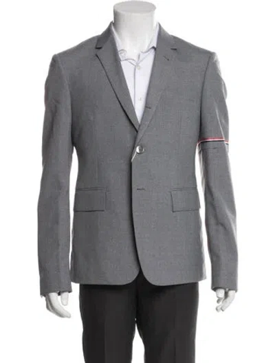 Pre-owned Thom Browne Grosgrain Trim Blazer W/ Tags In Gray