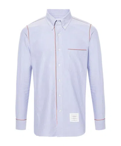 THOM BROWNE THOM BROWNE RWB-TRIM CURVED HEM SHIRT