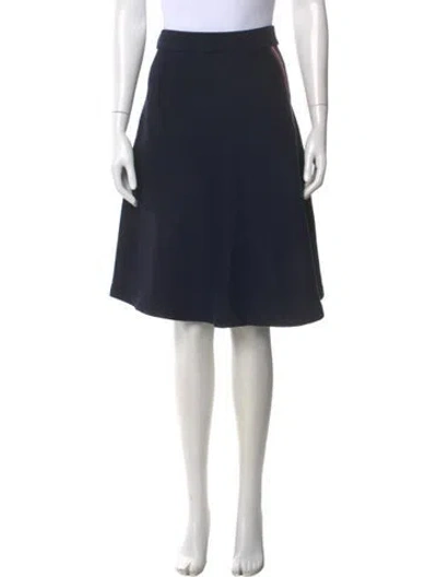 Pre-owned Thom Browne Grosgrain Trim Knee-length Skirt In Blue