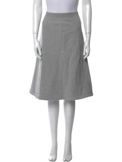 Pre-owned Thom Browne Grosgrain Trim Knee-length Skirt In Gray