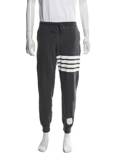 Pre-owned Thom Browne Grosgrain Trim Lounge Bottoms In Gray