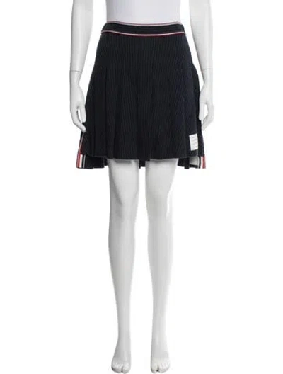 Pre-owned Thom Browne Grosgrain Trim Mini Skirt In Black