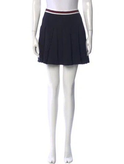 Pre-owned Thom Browne Grosgrain Trim Mini Skirt In Blue