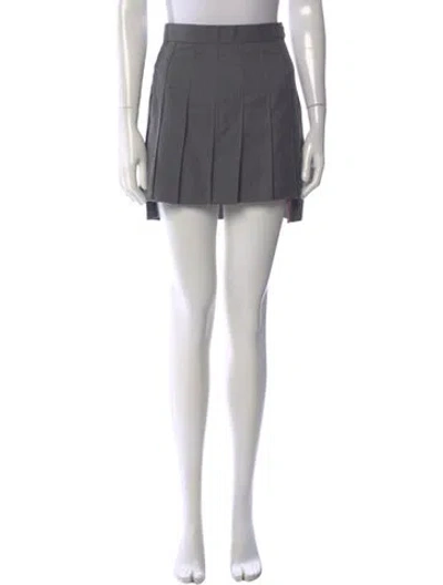 Pre-owned Thom Browne Grosgrain Trim Mini Skirt In Blue