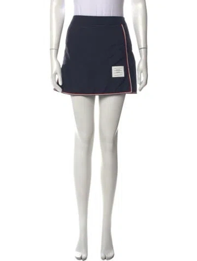 Pre-owned Thom Browne Grosgrain Trim Mini Skirt In Blue