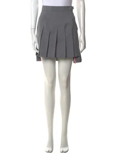 Pre-owned Thom Browne Grosgrain Trim Mini Skirt In Gray