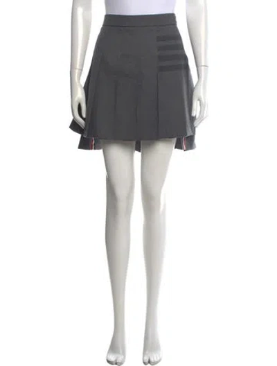 Pre-owned Thom Browne Grosgrain Trim Mini Skirt In Gray