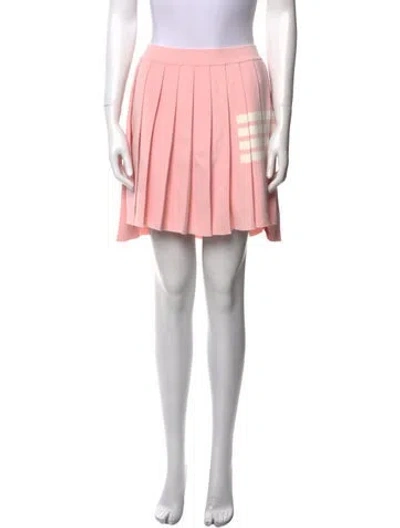 Pre-owned Thom Browne Grosgrain Trim Mini Skirt In Pink