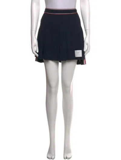 Pre-owned Thom Browne Grosgrain Trim Mini Skirt W/ Tags In Black/blue