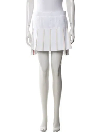 Pre-owned Thom Browne Grosgrain Trim Mini Skirt W/ Tags In White