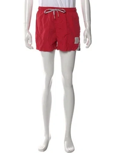 Pre-owned Thom Browne Grosgrain Trim Swim Trunks In Red