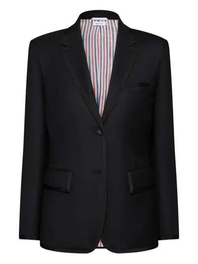 Thom Browne Grosgrain Twill Jacket In Black