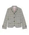 Thom Browne Exposed Catch Vent Sportcoat Check Hunting Tweed In Gray