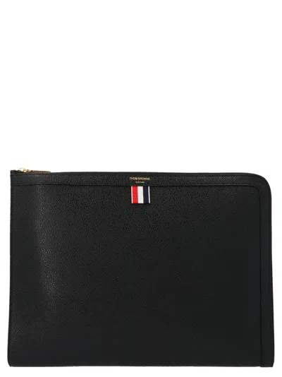 Thom Browne Gusset Folio Document Holder In Black