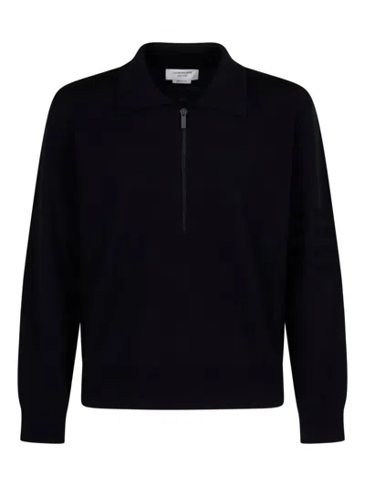 Thom Browne Half-zip Sweater In Black