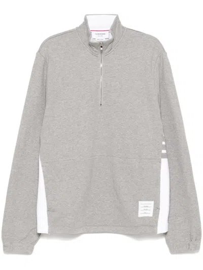 Thom Browne Half-zip Sweatshirt In Grey
