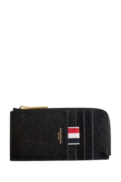 Thom Browne Half Ziparound Wallet In Black