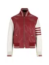 Thom Browne Ribbed Collar Striped Sleeves Jacket Front Pockets