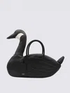 Thom Browne Black Leather Goose Top Handle Bag In Black