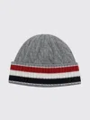 Thom Browne Light Grey Cable-knit Beanie In Multi
