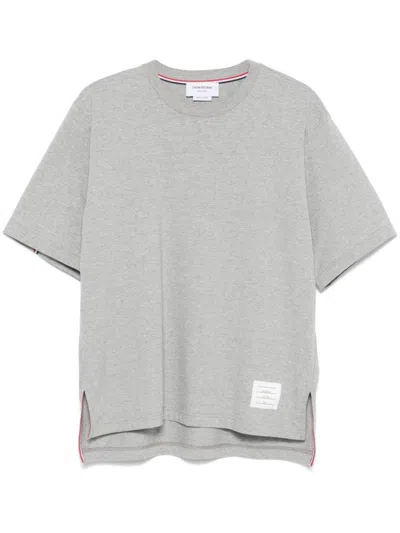 THOM BROWNE HEATHER GREY OVERSIZED SHORT-SLEEVE JERSEY TEE