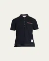 Thom Browne Navy Blue Cotton Polo Shirt In Navy