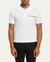 Thom Browne Cotton Polo Shirt With Ribbed Collar And Side Slits In White