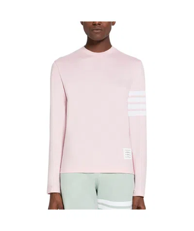 Thom Browne Hector 4-bar Long-sleeve T-shirt In Pink