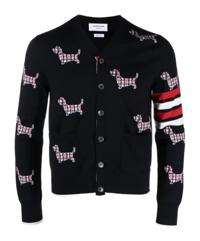 Thom Browne Hector 4-bar Stripe Cardigan In Black
