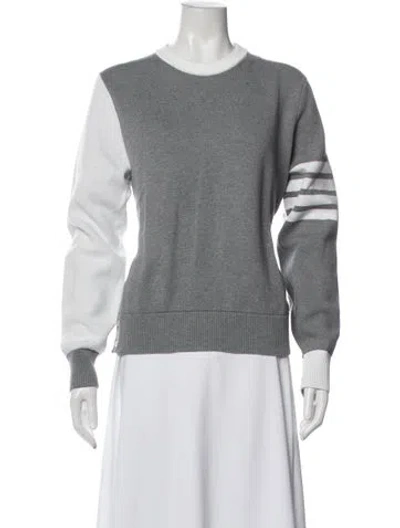 Pre-owned Thom Browne Hector 4 Bar Stripe Colorblock Pattern Sweatshirt In Gray