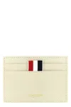 Thom Browne Hammered Calfskin Card Case In Sand