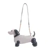 Thom Browne Prada Calf Leather Handbag In Grey