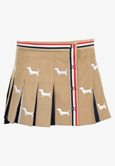 Thom Browne Hector Corduroy Mini Skirt In Neutral