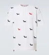 Thom Browne Dog-embroidery T-shirt In White