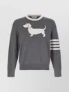 Thom Browne 'hector' Crew Neck Sweater With Dog Motif
