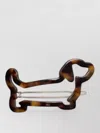 Thom Browne Hector Dog Shape Tortoiseshell Acetate Clips In Brown