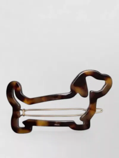THOM BROWNE HECTOR DOG SHAPE TORTOISESHELL ACETATE CLIPS